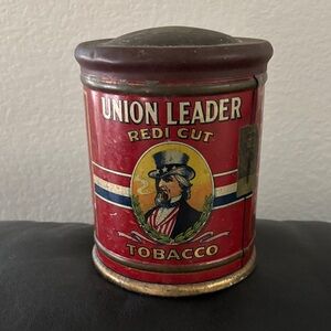 Vintage Union Leader Red Tobacco Tin